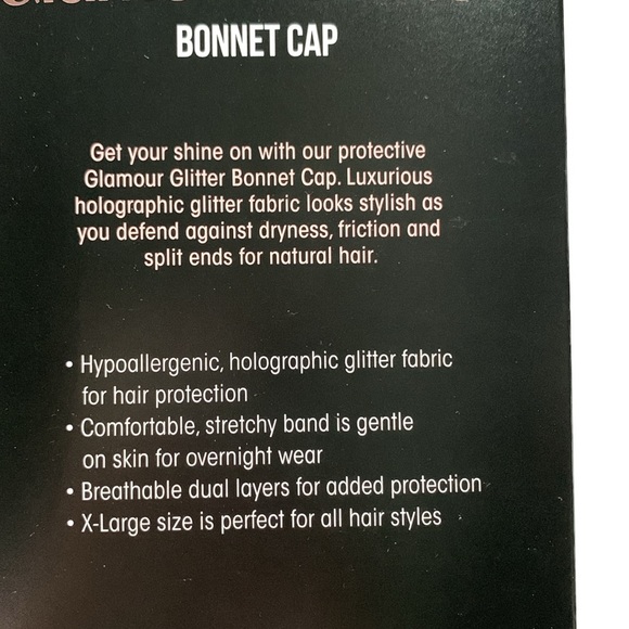 Kiss Colors & Care Glamour Glitter Bonnet Cap Gentle Soft Band XL Night Hat - Picture 6 of 8